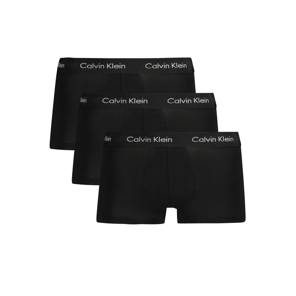 Calvin Klein Black Cotton Men's Boxer Tri-Pack with Logo Waistband