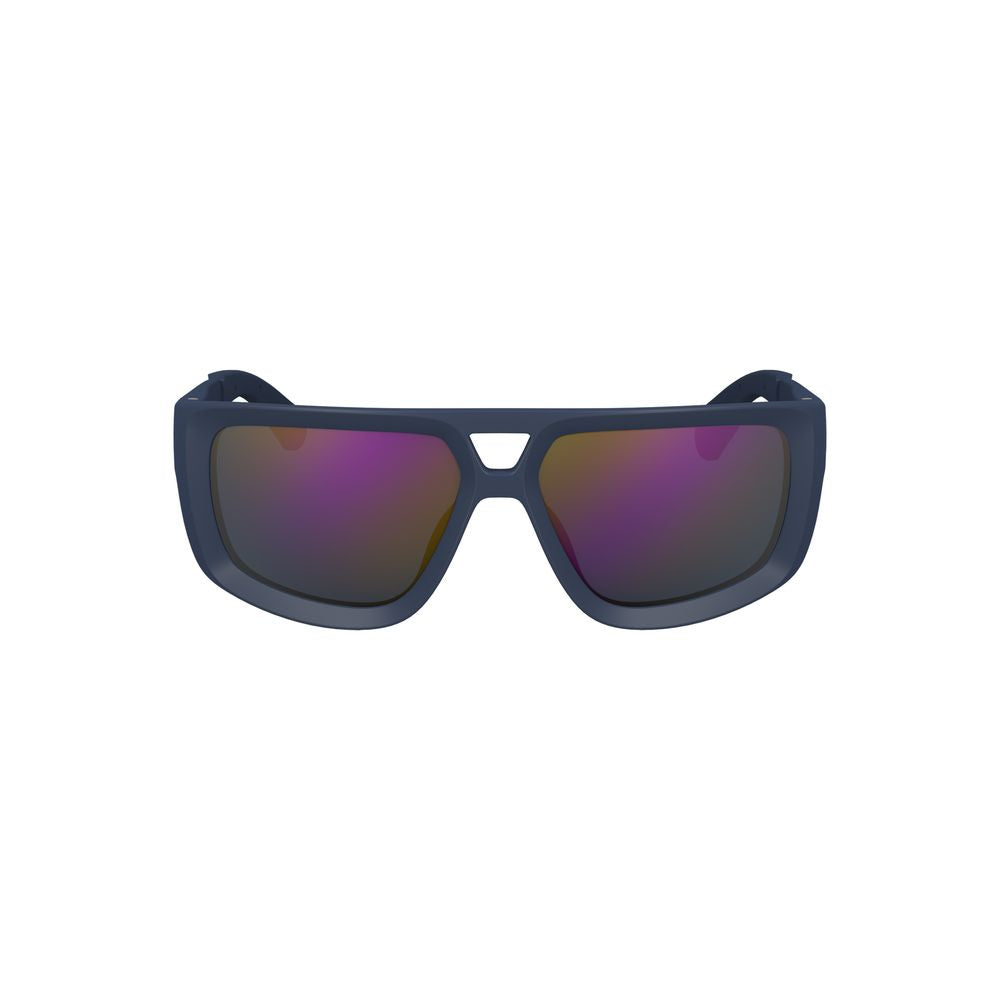 Calvin Klein blue men’s sunglasses with square lenses and injected plastic frame, offering sleek and contemporary style.