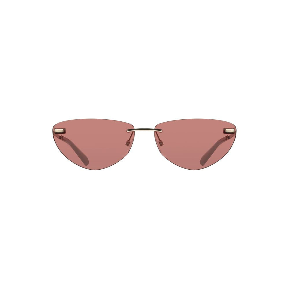 Calvin Klein pink metal women's sunglasses with drop-shaped lenses and stylish frame, ideal for iconic style and fashion statement.