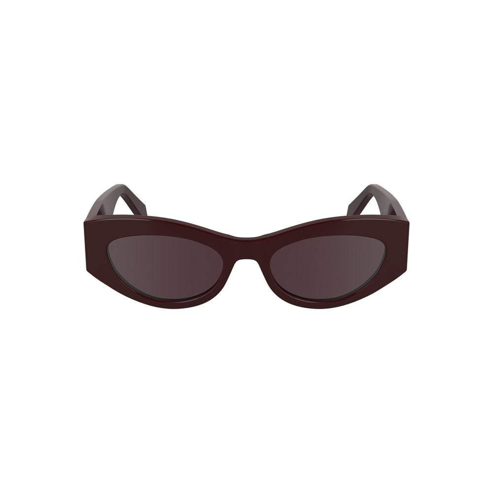 Calvin Klein Red Acetate Cat-Eye Women Sunglasses with Brown Lenses