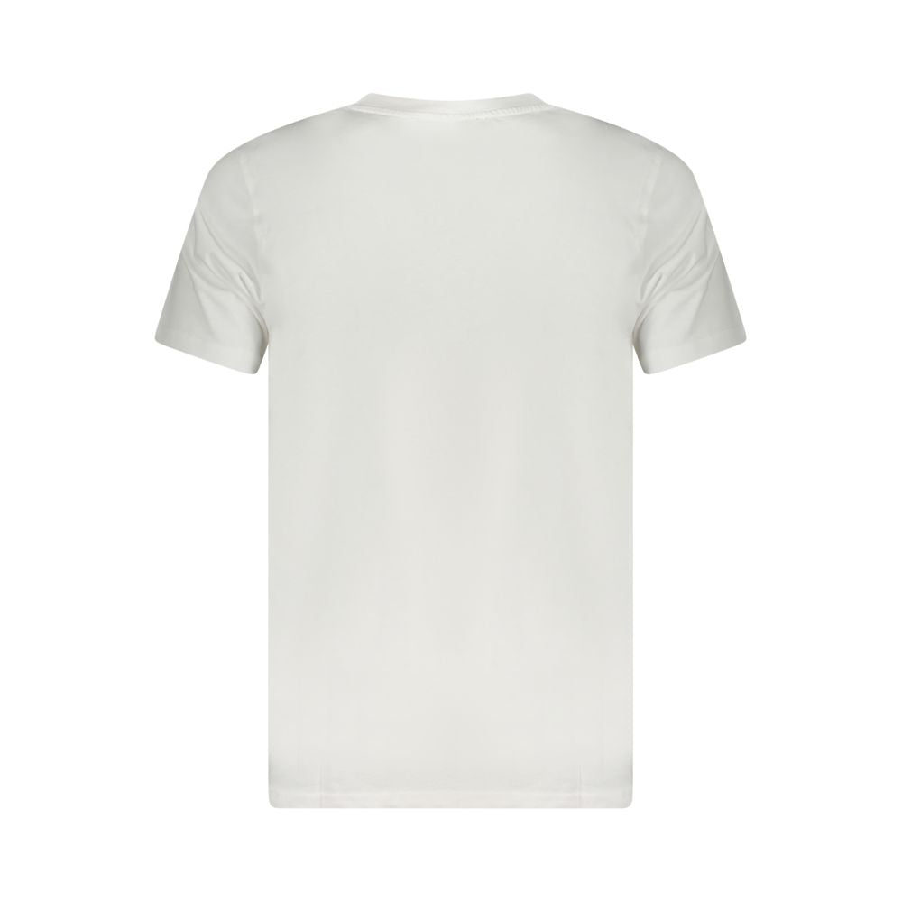 Back view of Cavalli Class white cotton men's T-shirt showcasing Italian design and comfort.