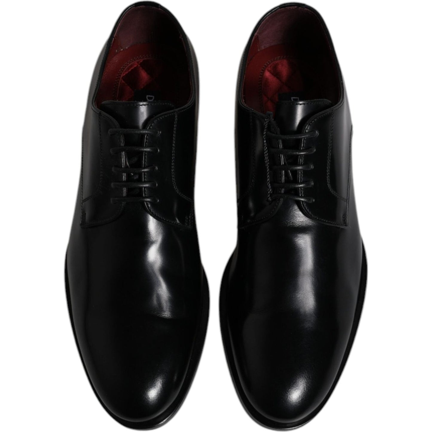 Dolce & Gabbana Black Calfskin Leather Derby Lace Up Formal Dress Shoes