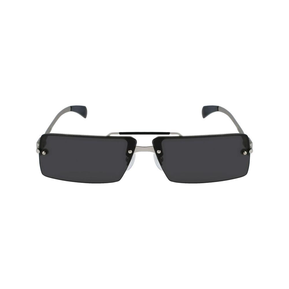Ferragamo unisex gray metal sunglasses SF306S-042, rectangular lenses, size 65/11/155mm, category 3, elegant design.