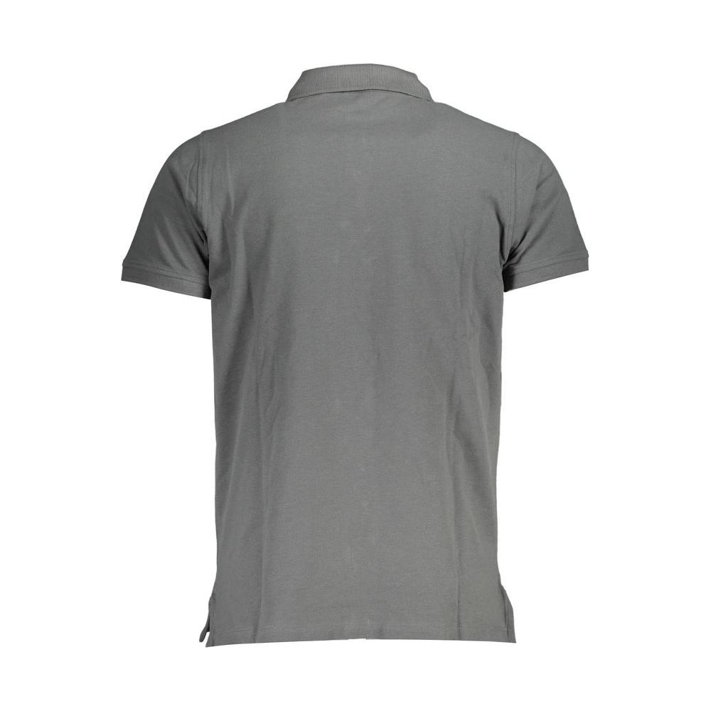Back view of Norway 1963 Brown Cotton Men Polo Shirt, featuring short sleeves and classic collar.