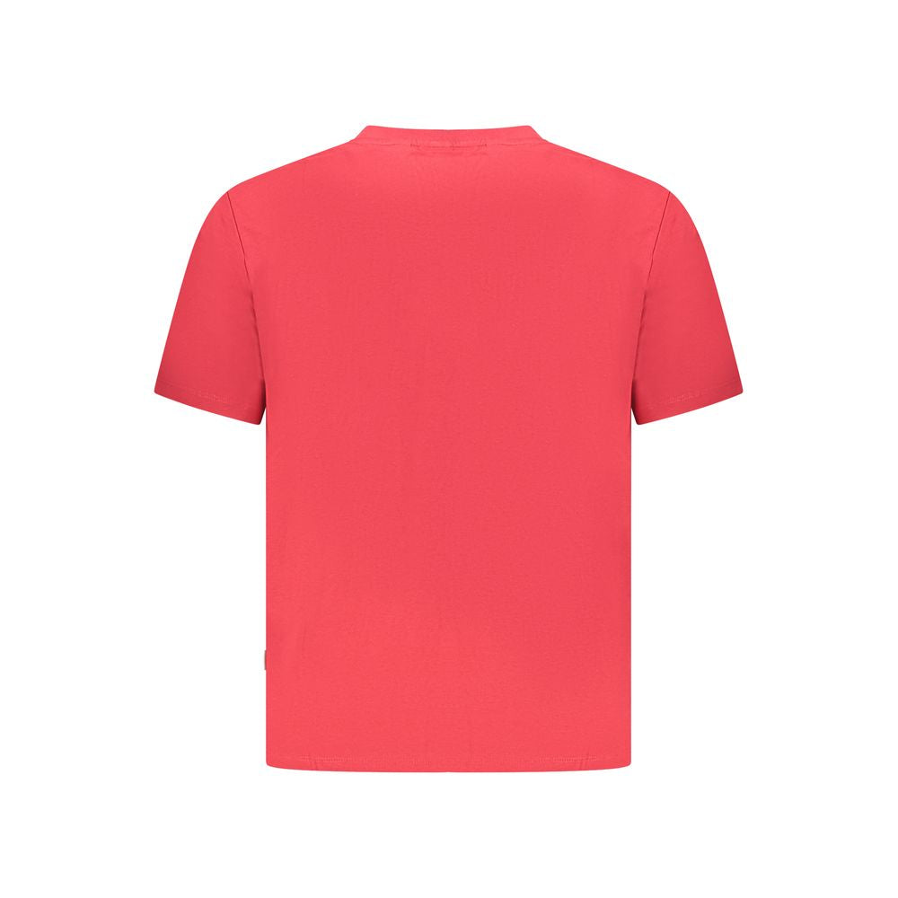 Back view of Pepe Jeans red cotton men's T-shirt, showcasing casual sophistication and sustainable fashion.
