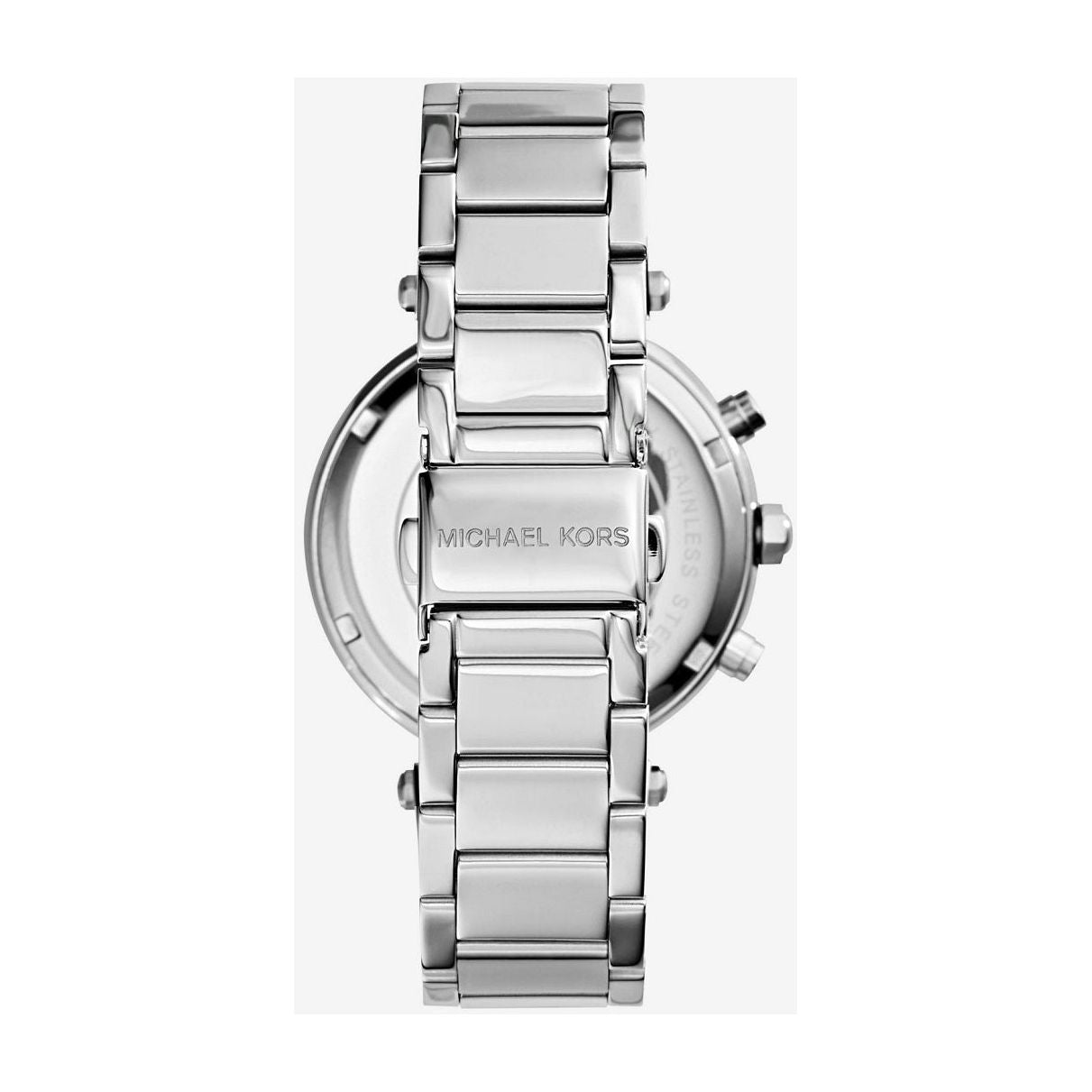 Back view of Michael Kors Mod. MK5353 watch showing stainless steel bracelet and clasp.