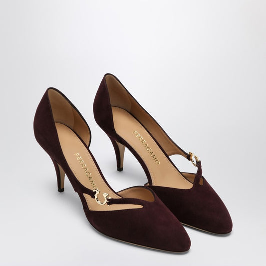 Ferragamo Pumps with Gancini detail Dark Barolo
