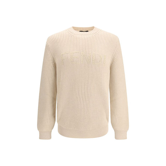 Fendi Beige Fleece Wool Sweatshirt 1728,72470364320,Beige,Clothing,Fendi,IT48 | M,IT50 | L,Men,New with tags,Sweaters - Clothing,Sweatshirts - Sweaters - Clothing