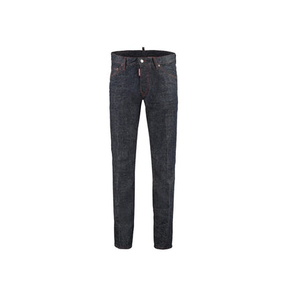 Dsquared² Blue Cotton Straight-Leg Jeans
