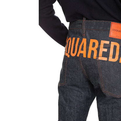 Dsquared² Blue Cotton Straight-Leg Jeans