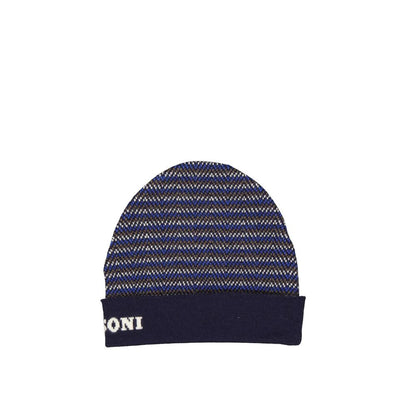 Missoni Blue Wool Beanie 1728,75611013280,Accessories,Beanie - Hats - Accessories,Blue,Hats - Accessories,Men,Missoni,New with tags,UNI