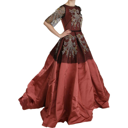 Dolce & Gabbana Elegant Crystal Embellished Silk Gown DR1680-40