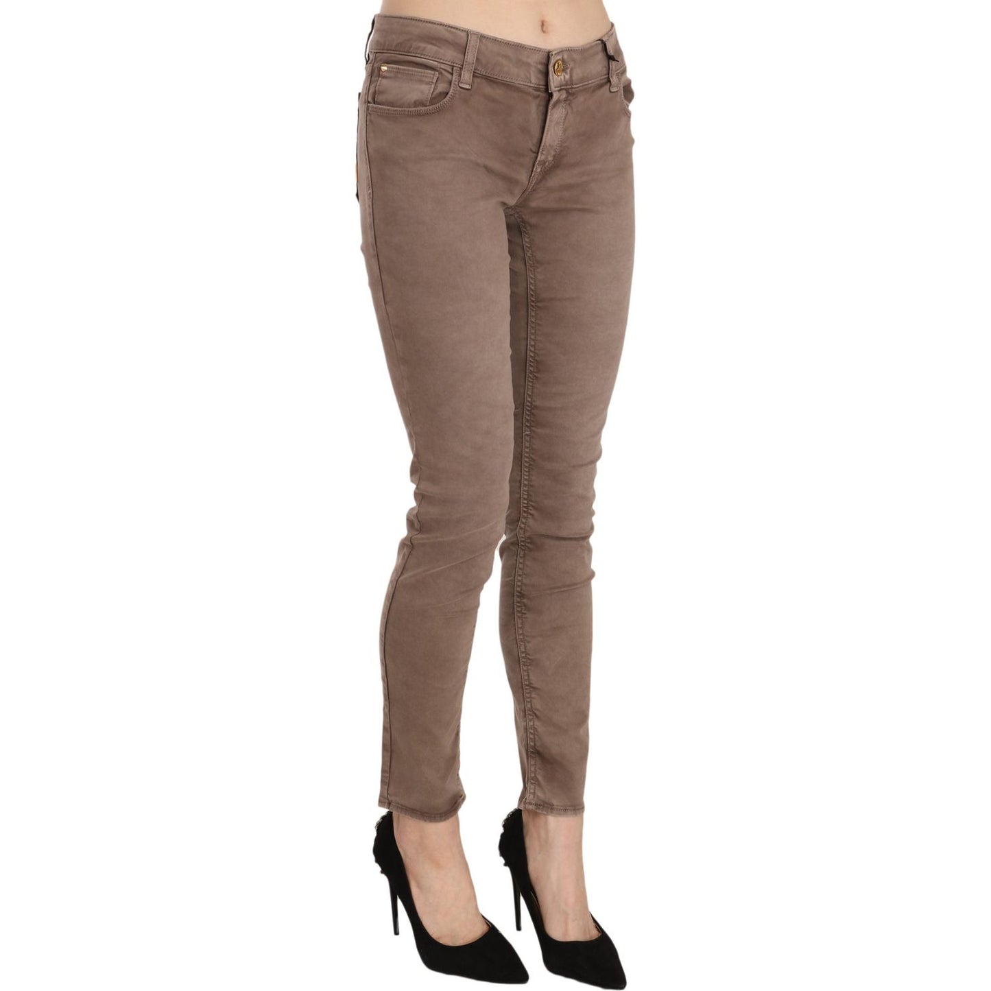 CYCLE Brown Low Waist Slim Fit Skinny Pants