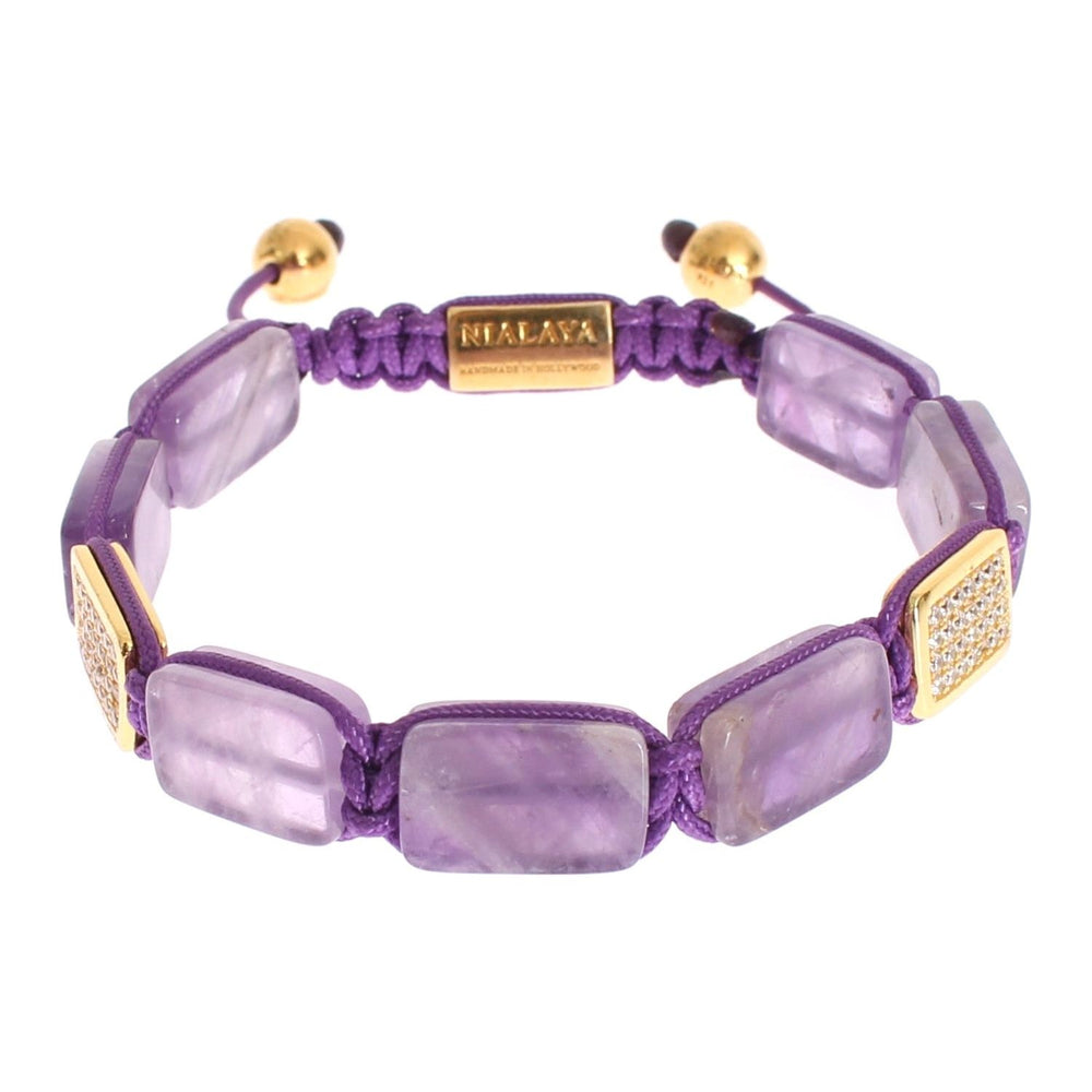 Nialaya CZ Amethyst 18K Gold 925 Bracelet NIA20249-2