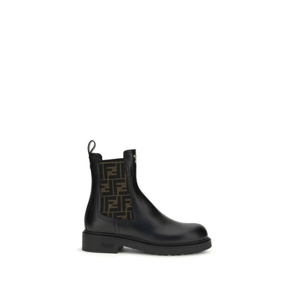 Fendi Black Calf Leather Bos Taurus Ankle Boots 1728,72470364320,Ankle - Boots - Shoes,Black,Boots - Shoes,EU36/US6,EU38/US8,EU39/US9,EU40/US10,Fendi,New with tags,Shoes,Women