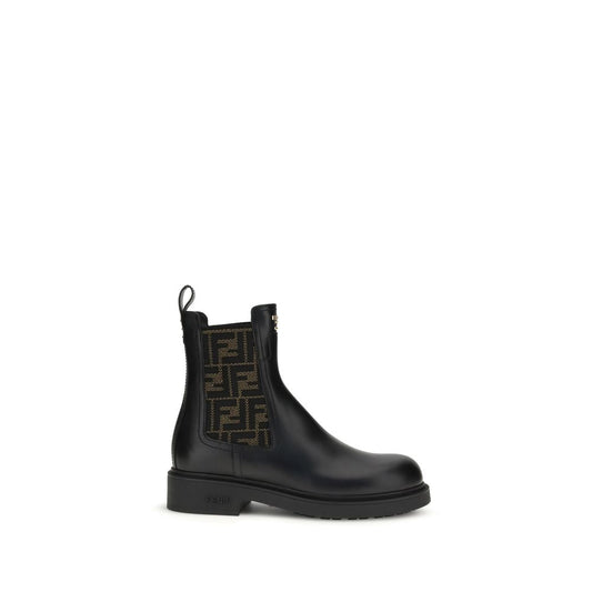 Fendi Black Calf Leather Bos Taurus Ankle Boots 1728,72470364320,Ankle - Boots - Shoes,Black,Boots - Shoes,EU36/US6,EU38/US8,EU39/US9,EU40/US10,Fendi,New with tags,Shoes,Women