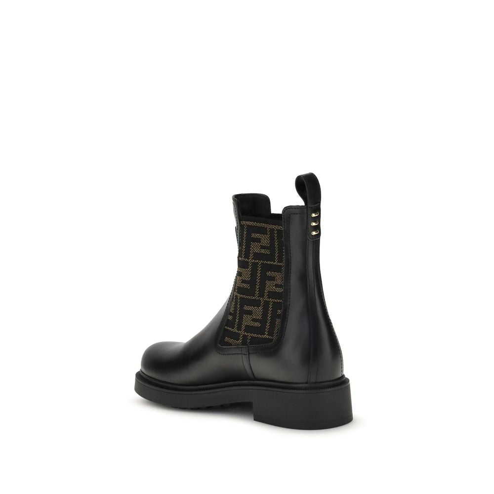 Fendi Black Calf Leather Bos Taurus Ankle Boots 1728,72470364320,Ankle - Boots - Shoes,Black,Boots - Shoes,EU36/US6,EU38/US8,EU39/US9,EU40/US10,Fendi,New with tags,Shoes,Women