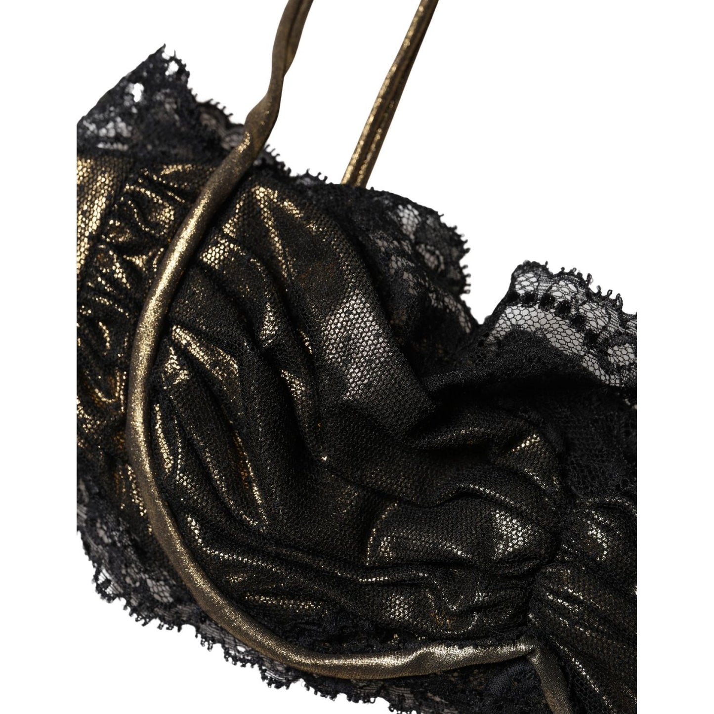 Dolce & Gabbana Black Silk Underwired Balconnet Bra Underwear