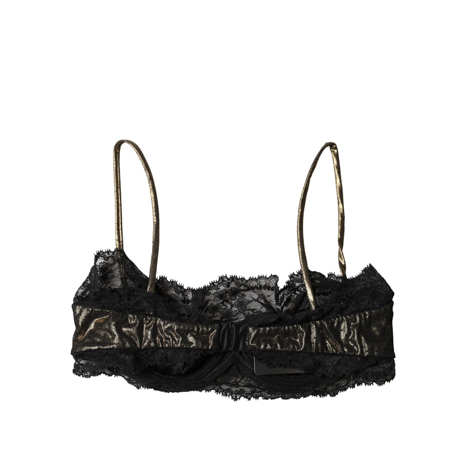 Dolce & Gabbana Black Silk Underwired Balconnet Bra Underwear