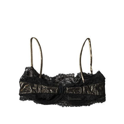 Dolce & Gabbana Black Silk Underwired Balconnet Bra Underwear