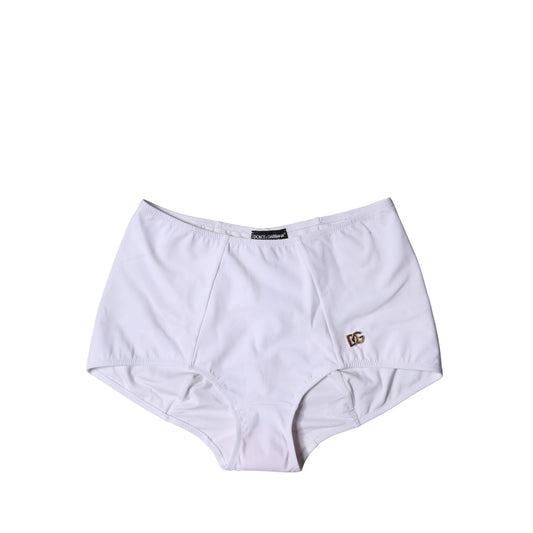 Dolce & Gabbana White Logo Girdle High Waist Panty Underwear