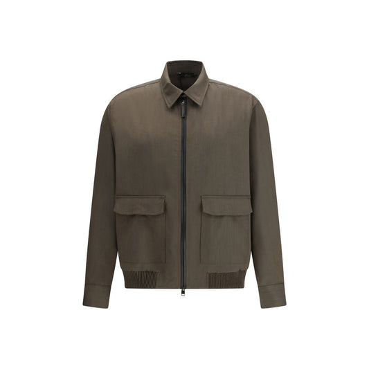 Brioni Bicolor Wool Coat