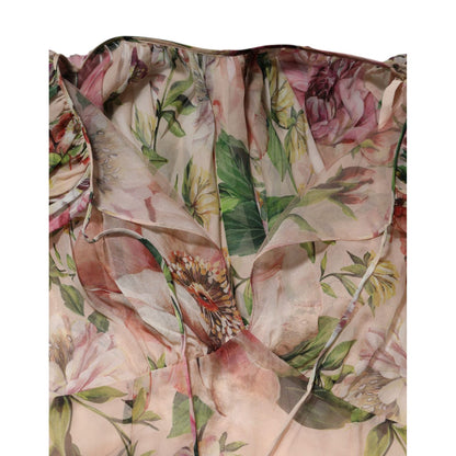 Dolce & Gabbana Multicolor Floral Silk Layered Maxi Dress
