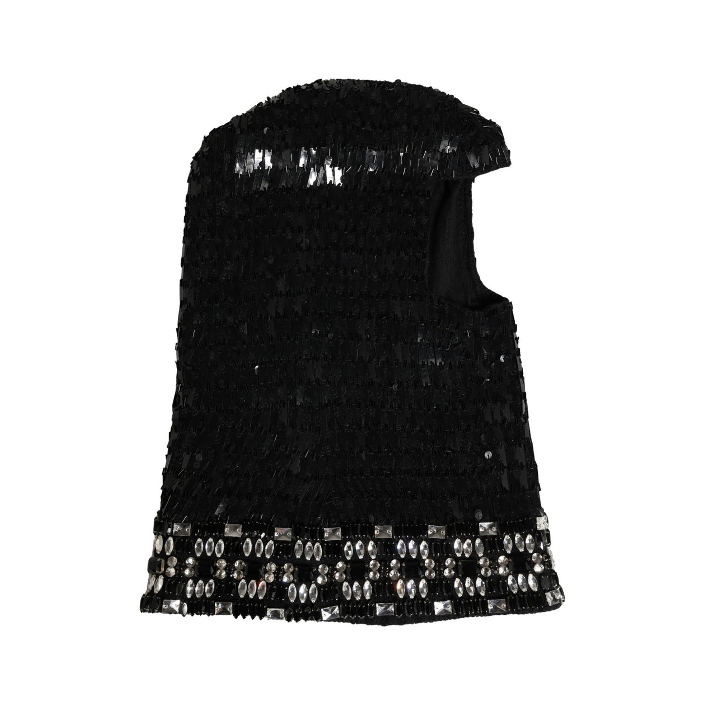 Dolce & Gabbana Black Wool Crystal Embellished Balaclava Hat