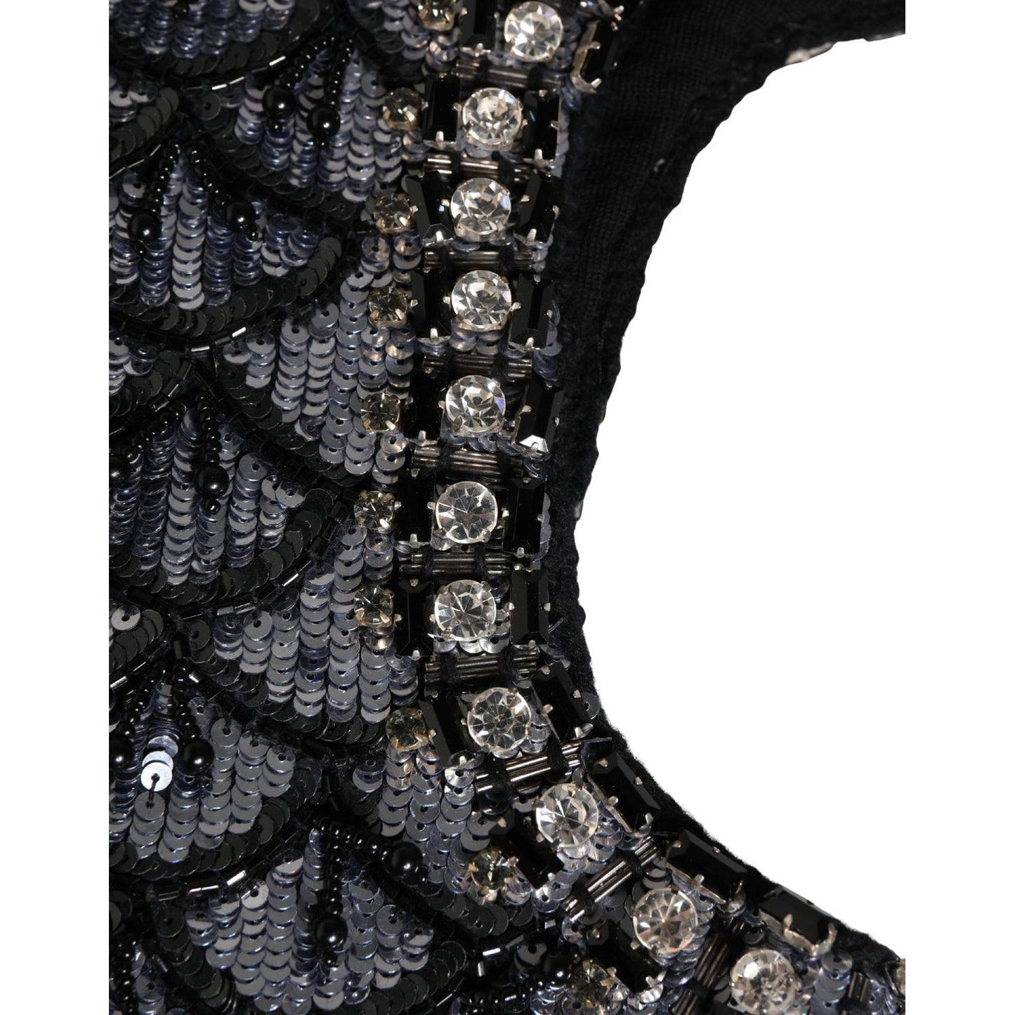 Dolce & Gabbana Black Wool Crystal Embellished Balaclava Hat