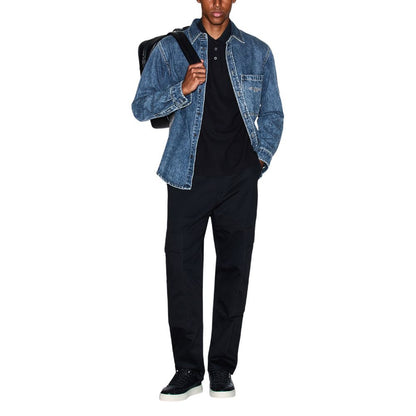 Armani Exchange Blue Denim Shirt