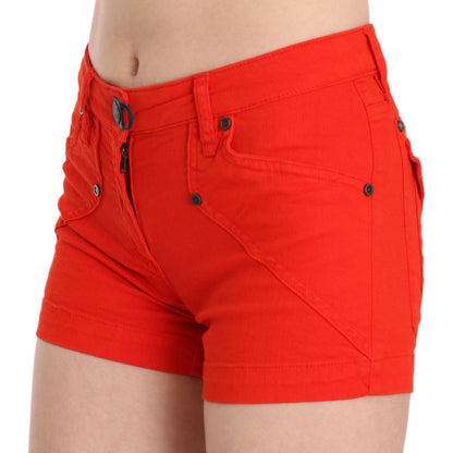 PLEIN SUD Orange Mid Waist Cotton Denim Mini
