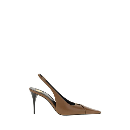 Saint Laurent Brown Calf Leather Bos Taurus High Heel Pumps