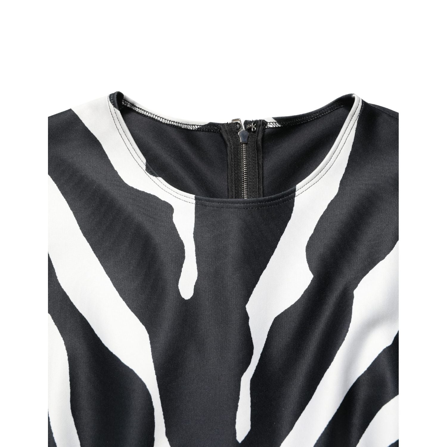 Dolce & Gabbana Black White Polyester Zebra Pattern Jumpsuit