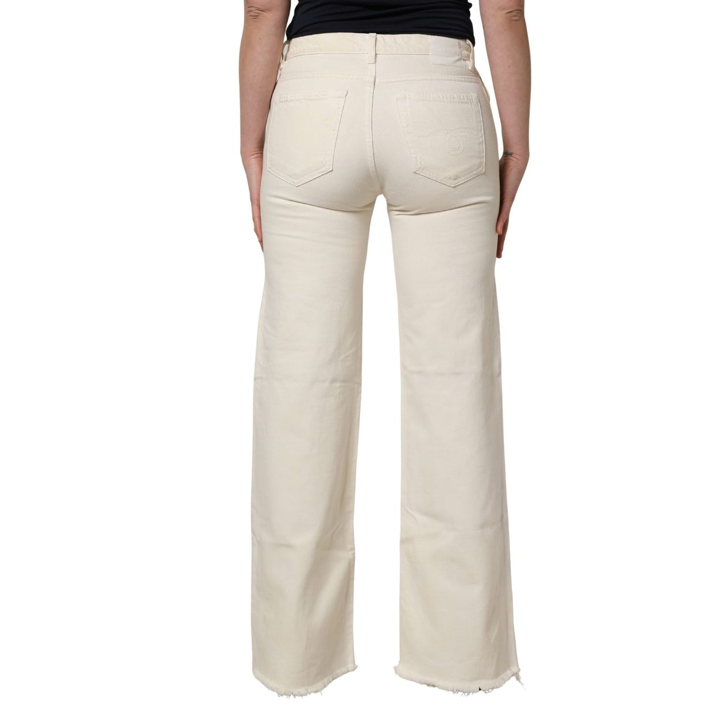 R13 Mid Waisted Bootcut Tattered Denim Trouser Jeans