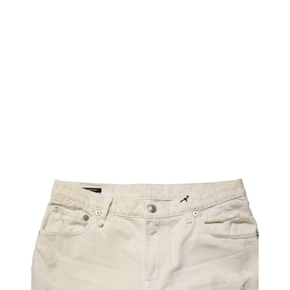 R13 Mid Waisted Bootcut Tattered Denim Trouser Jeans