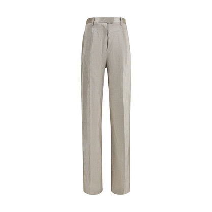Forte_Forte Silver Polyester Casual Pants