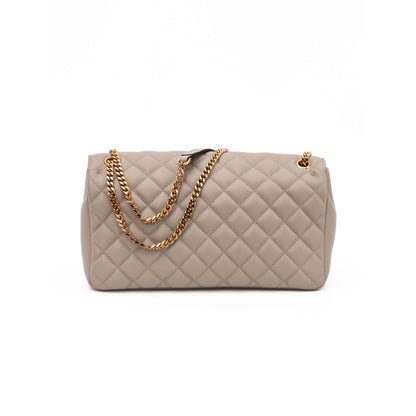 Versace Taupe Quilted Leather Shoulder Strap Bag
