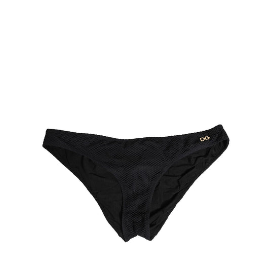 Dolce & Gabbana Black Nylon DG Logo Plaque Regular Brief Underwear
