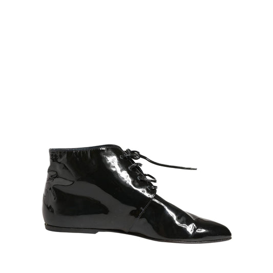 Dolce & Gabbana Black Leather AnkleBoots Shoes