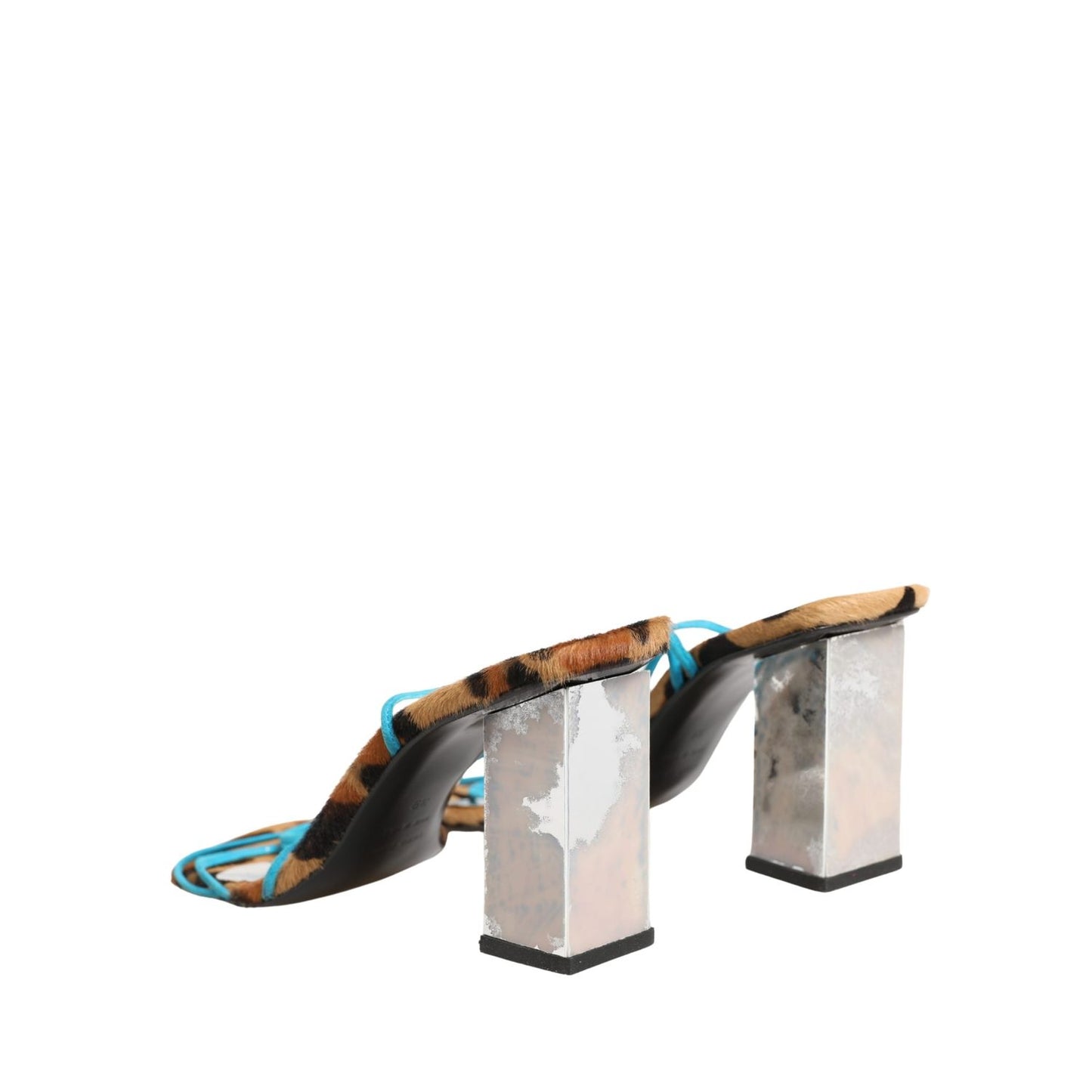Dolce & Gabbana Multicolor Leather Block Heels Sandals Shoes