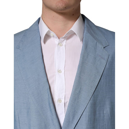 Dolce & Gabbana Light Blue Single Breasted Men Jacket Blazer