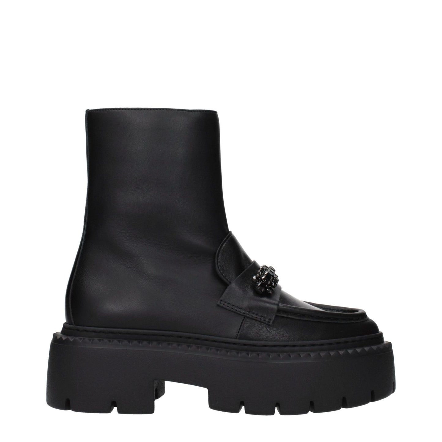 Jimmy Choo Black Leather Ankle Boots