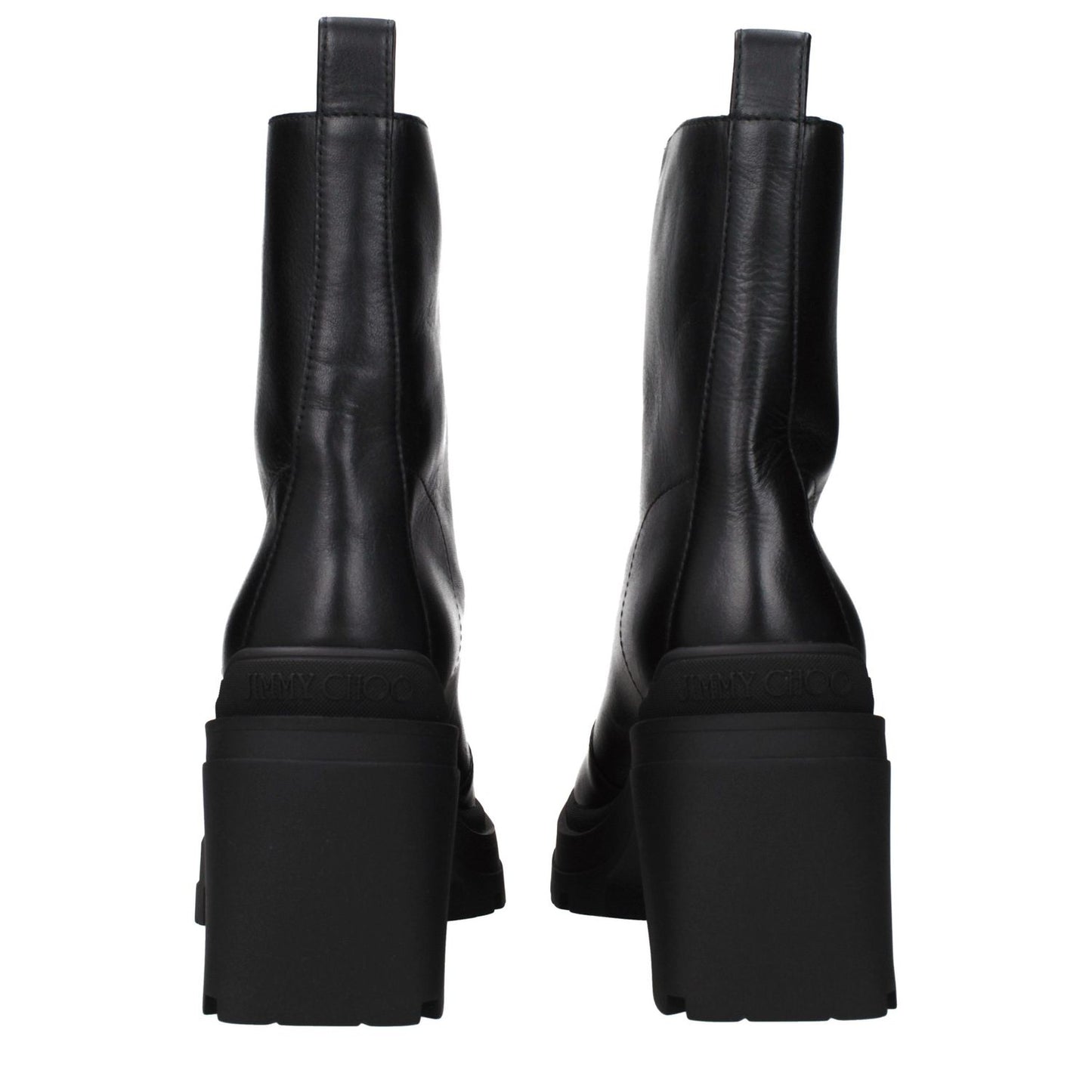 Jimmy Choo Black Leather Ankle Boots