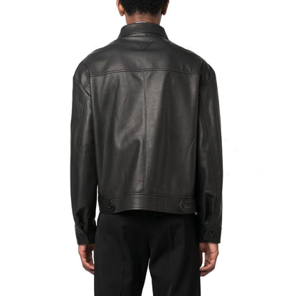 Prada Black Lamb Leather Leather Jacket