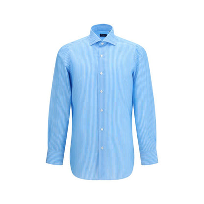 Finamore Blue Cotton Shirt