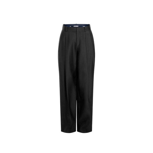 Jacquemus Black Silk Flared Pants