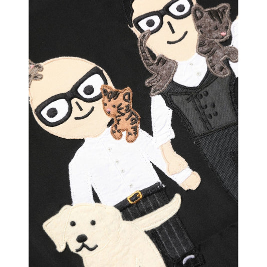 Dolce & Gabbana Black #dgfamily Silk Blouse Top