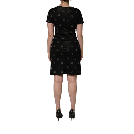 Dolce & Gabbana Black DG Crown Short-Sleeve Sheath Dress