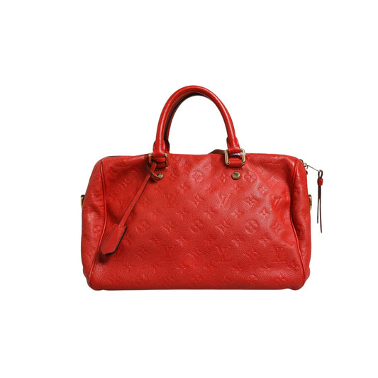 Louis Vuitton Red Monogram Empreinte Speedy Bandouliere 30