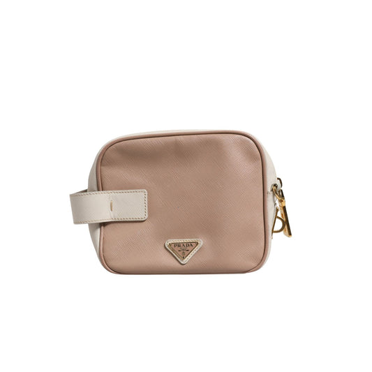 Prada Clay Gray Small Leather Shoulder Bag